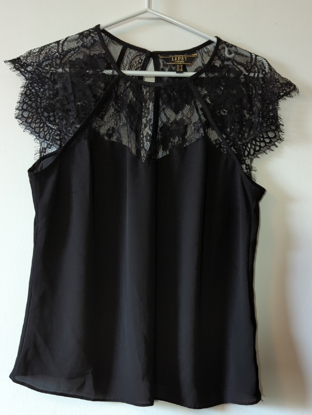 Lipsy Black Lace Yoke Sleeveless Camisole